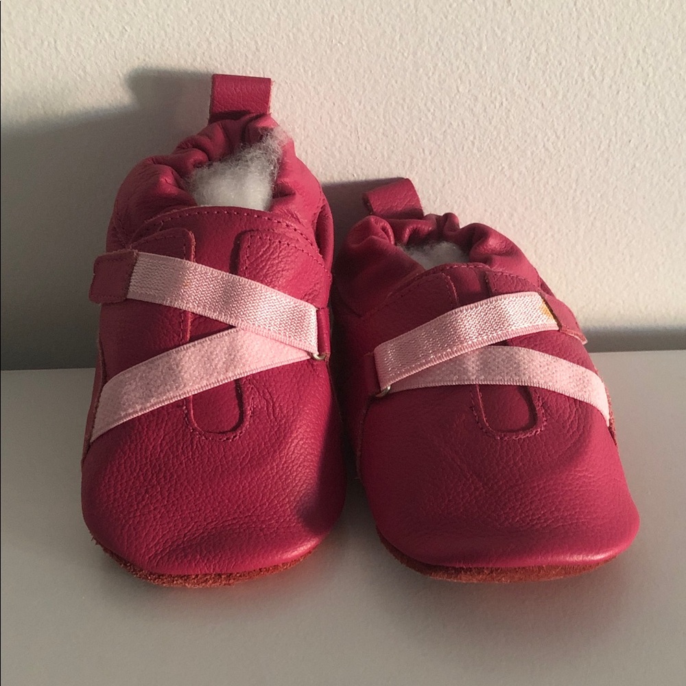 Charming Pink leather Baby Walker Shoes new boutique XL 18-24 months